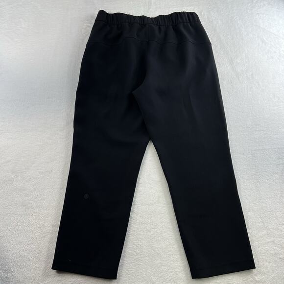 Lululemon Sz 6 On The Fly Straight Leg Crop Pants 23" Pockets Black W6AVMS Woven - Picture 9 of 15